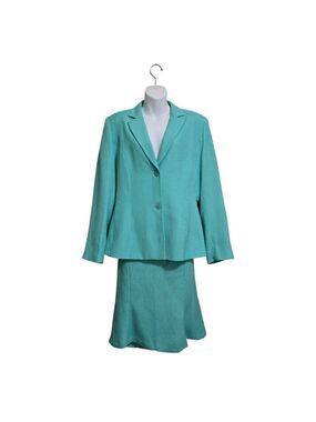Bob Mackie Vintage Teal Blazer Skirt Set Sz 14